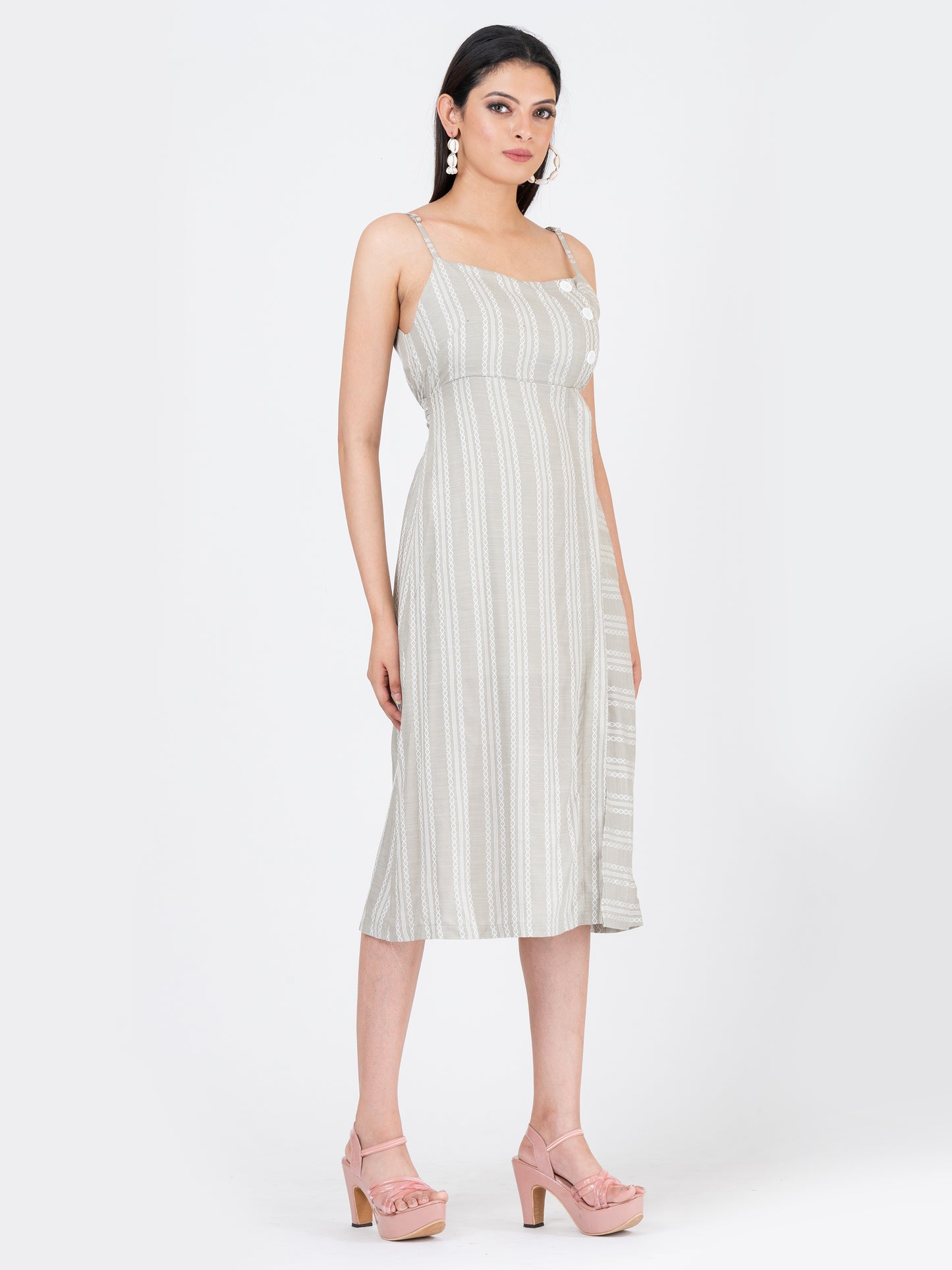 Women’s Soft Cotton Spaghetti Strap Dress With Lining Attached