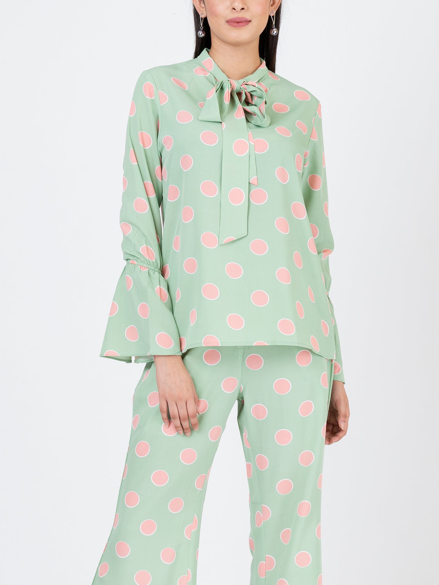 Women's Co-ord Set - Polka Jade