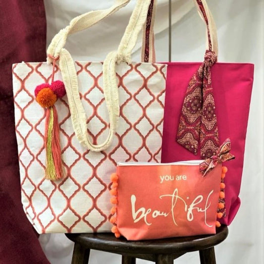 Boho Book Totes Pink