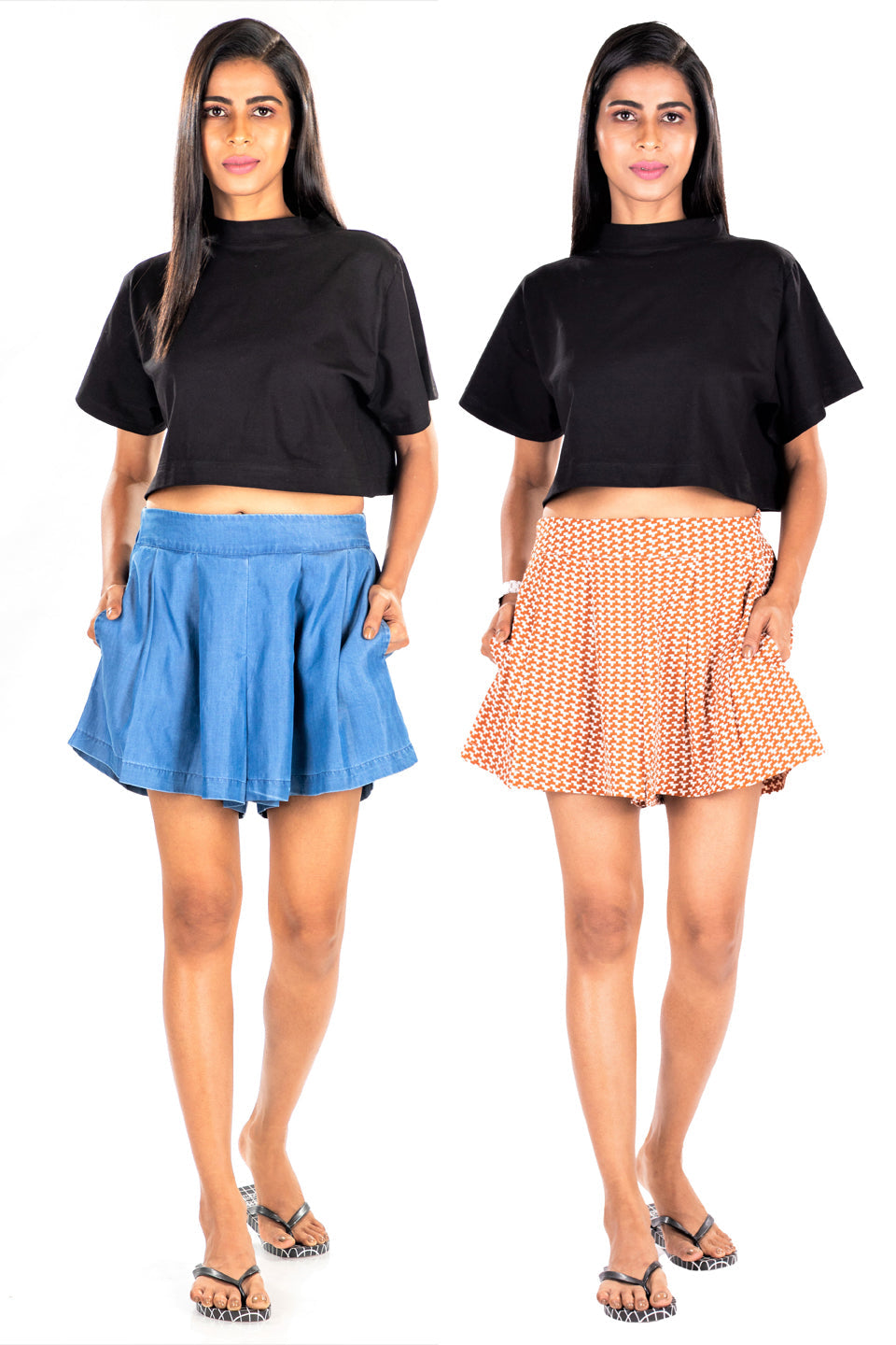 Women's Skorts Combo (Pack of 2) Gojiberry Denim