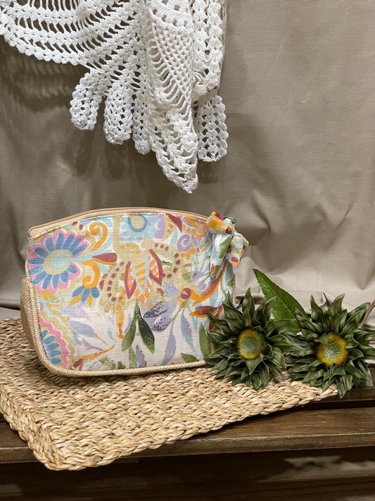 Jute Pouch Bag with printed Sarong