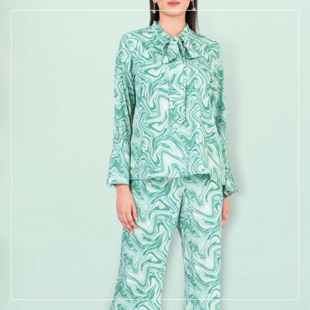 Women's Co-ord Set - Spiral-Jade