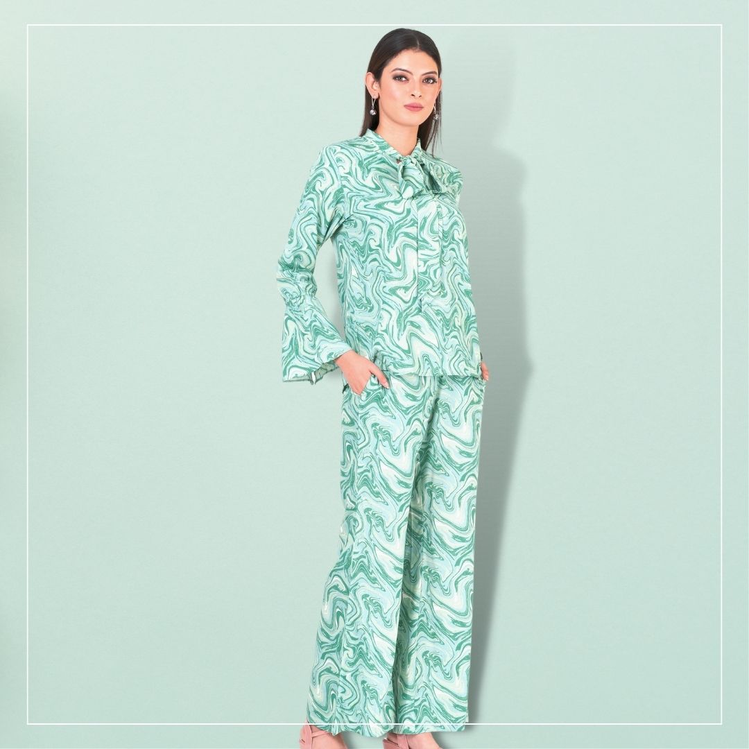 Women's Co-ord Set - Spiral-Jade