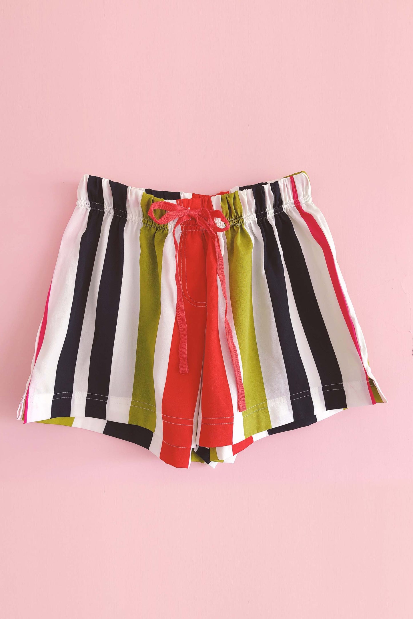 Women's Crepe Shorts Combo (Pack of 2) - Peppy Stripes and Orange