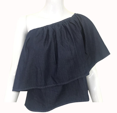 Women's Denim Off Shoulder Crop Top