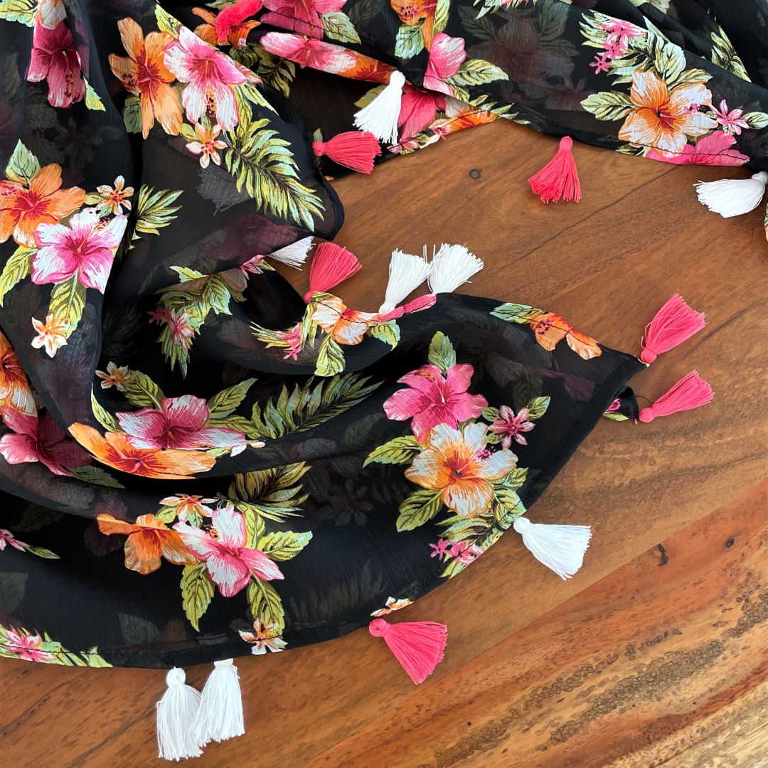 Chiffon Tassel Kimono Top - California Dreams