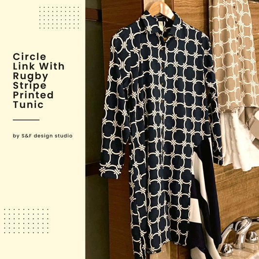 Women's Circle Link With Rugby Stripe Printed Tunic