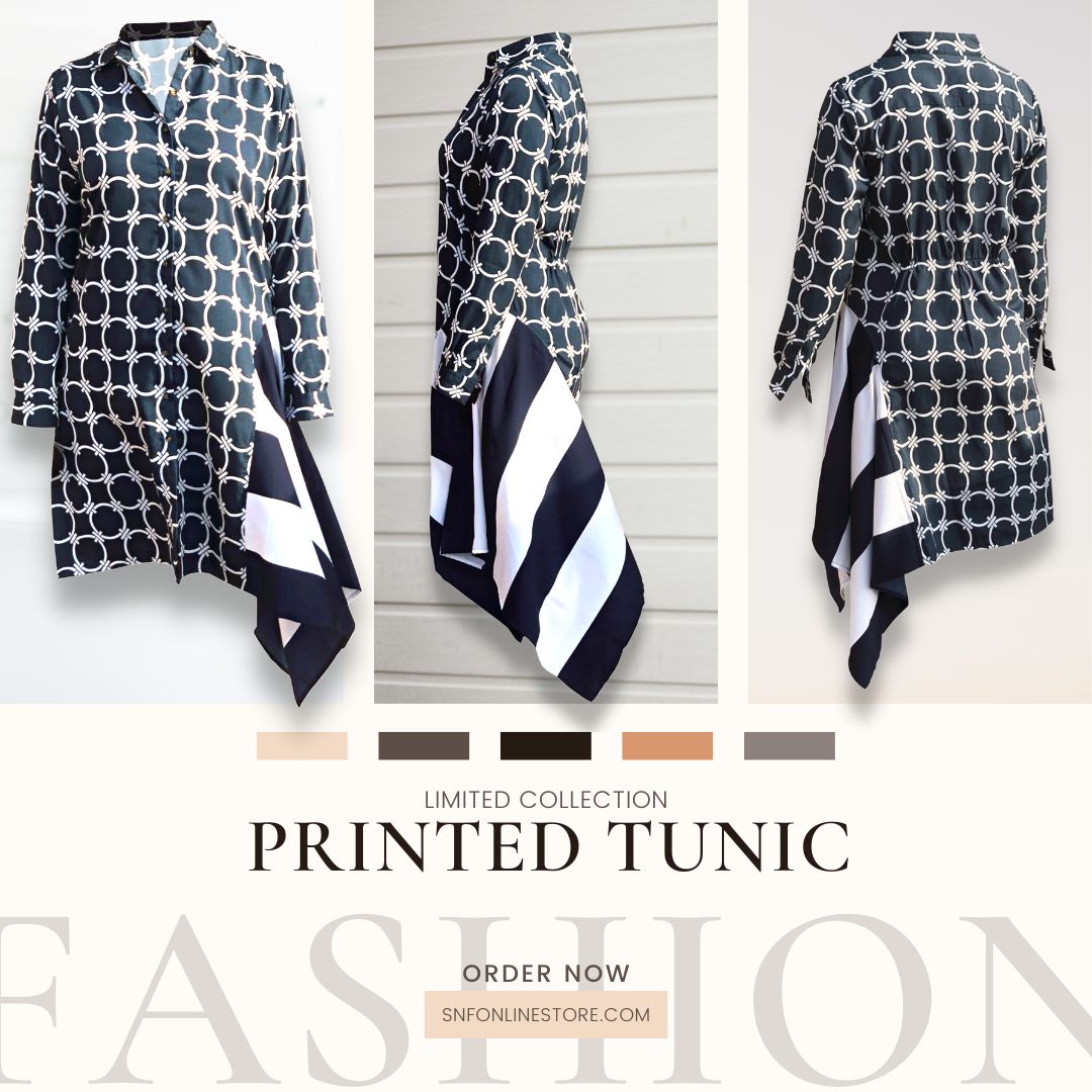 Women's Circle Link With Rugby Stripe Printed Tunic