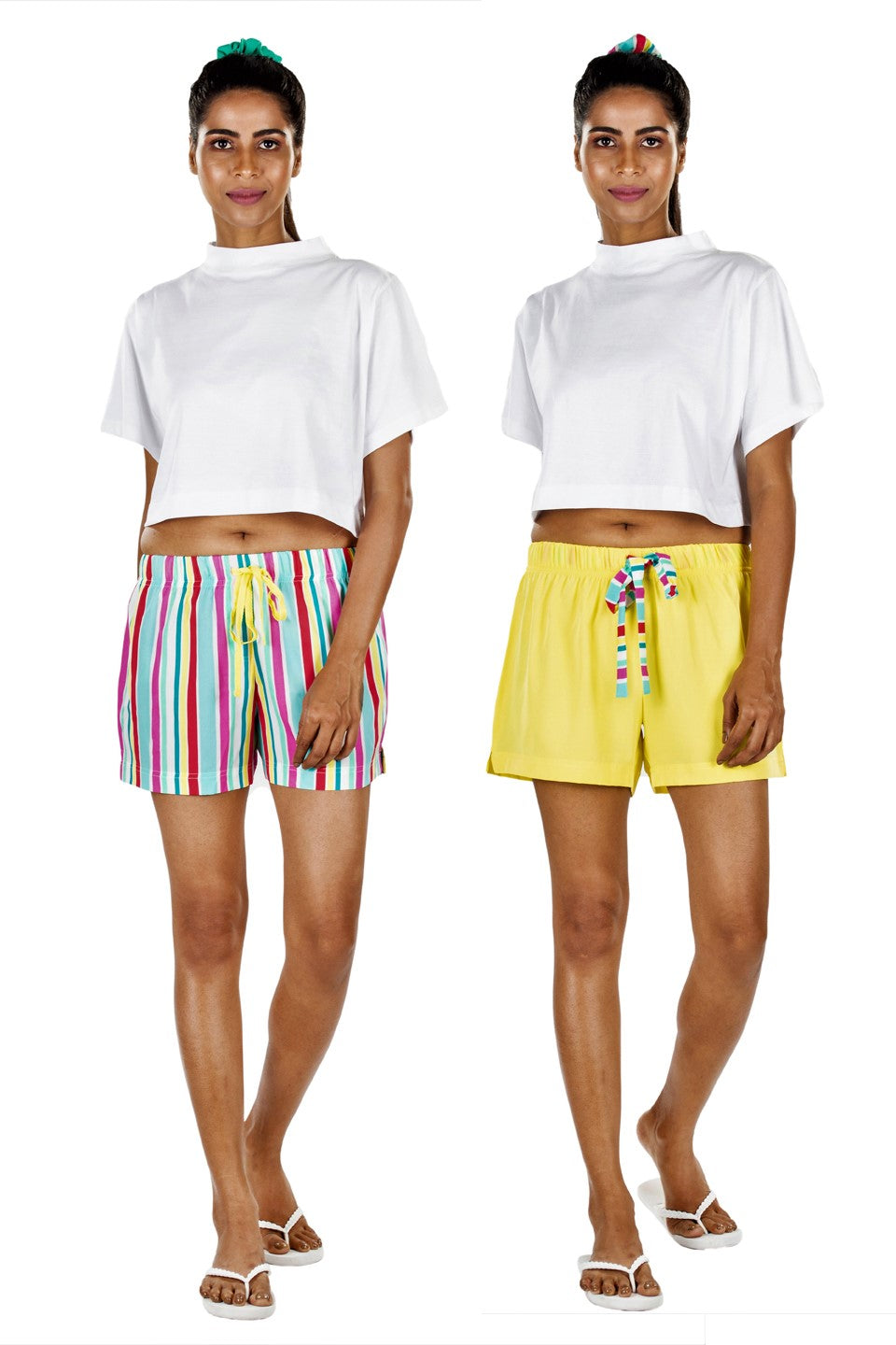 Women's Crepe Shorts Combo (Pack of 2) - Candy Yellow