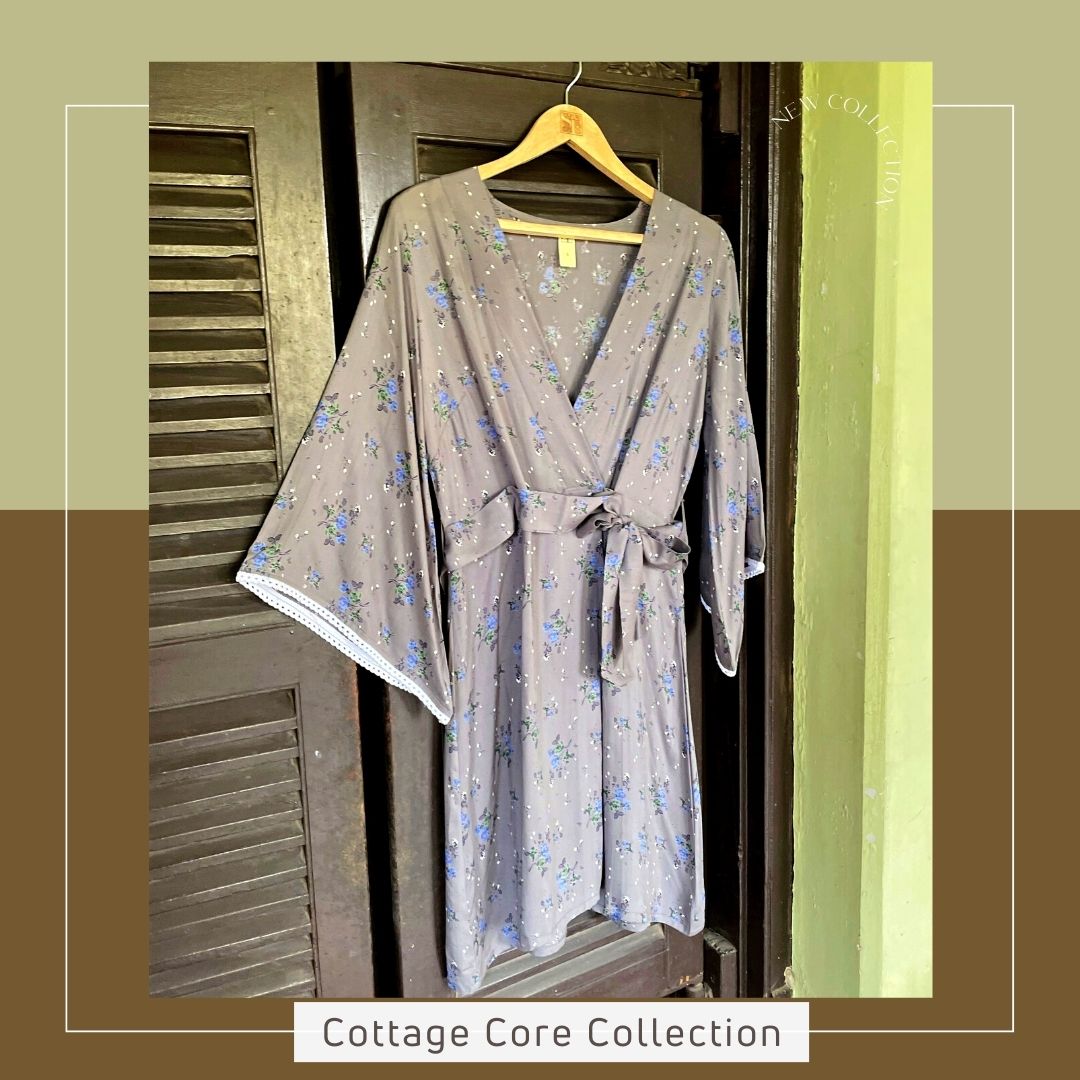 Women's CottageCore Modal Home Dress/ROBE - Smoky