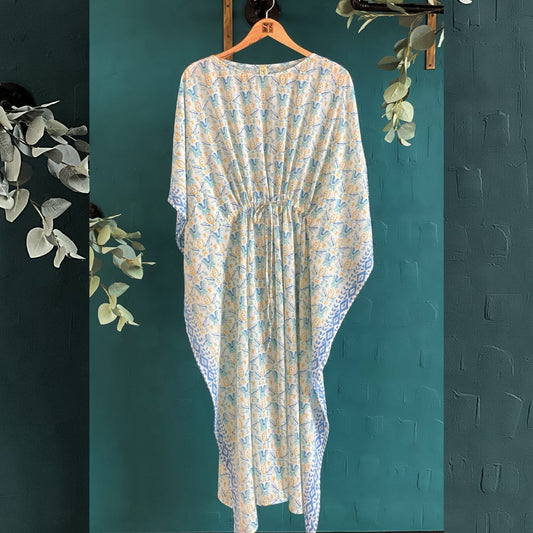 Cotton Long Kaftan - Andoros Pastel