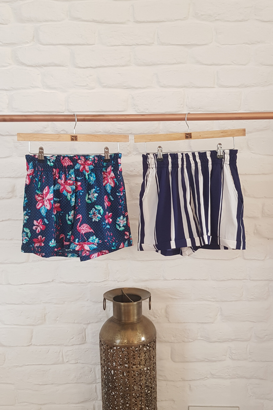 Women's Shorts Combo (Pack of 2) - Flamingo Blue & Curse Navy