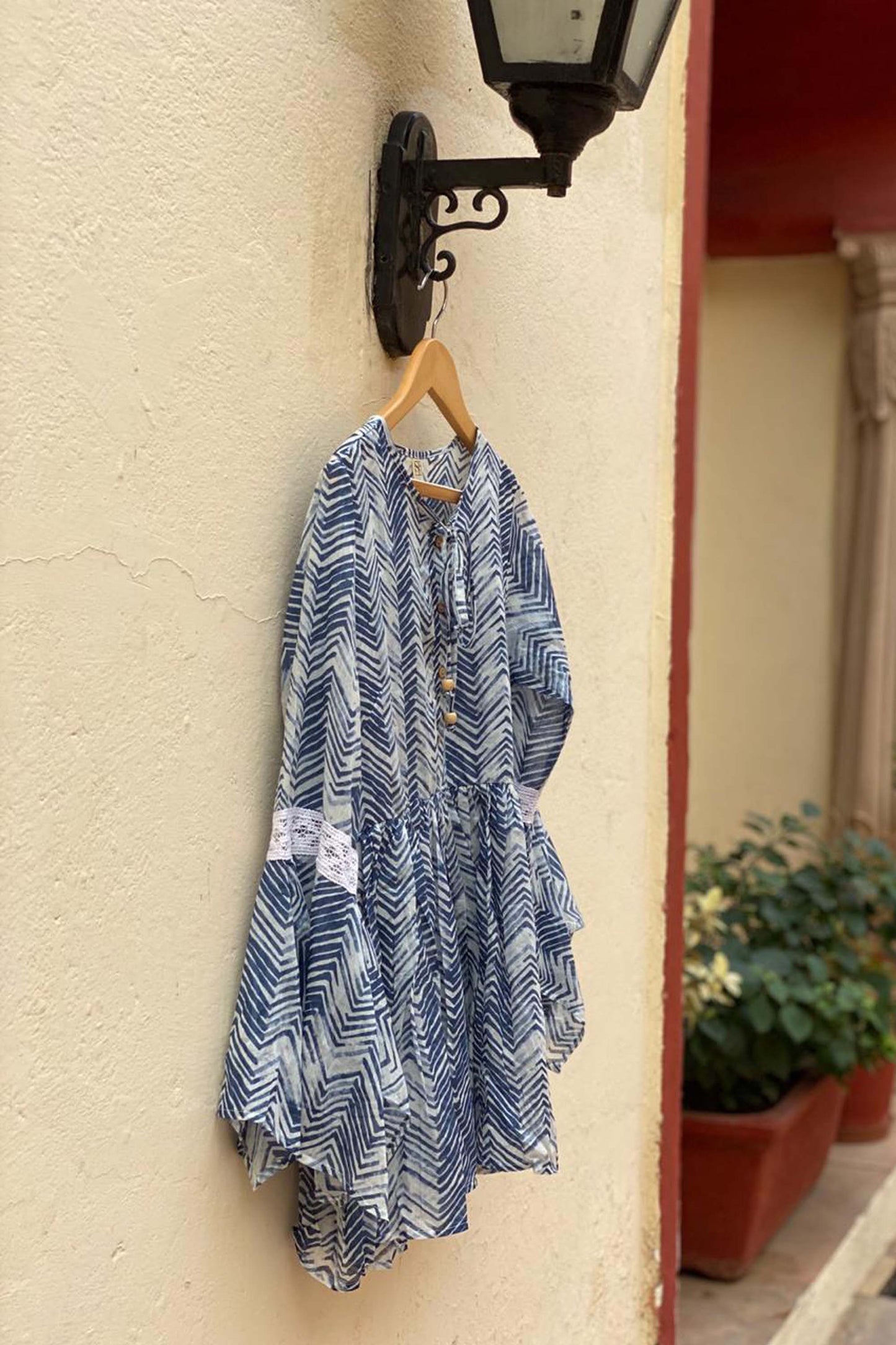 Womens Casual Floral Peplum Top With Tassel Tie