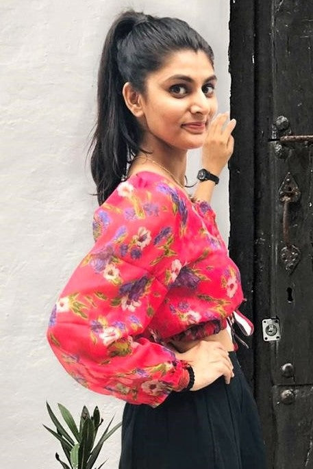 Womens Fresh Print Floral Crop Top