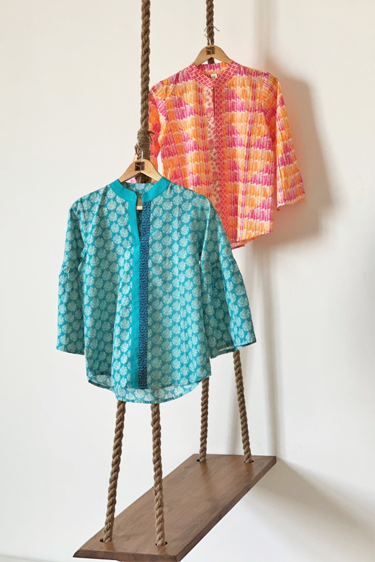 Women's Printed Cotton Top Marissa Teal