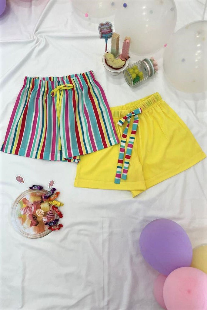 Women's Crepe Shorts Combo (Pack of 2) - Candy Yellow