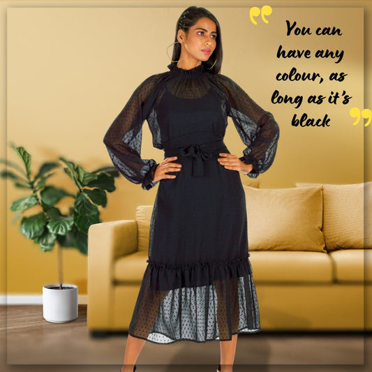 Women's Black Midaxi Dress