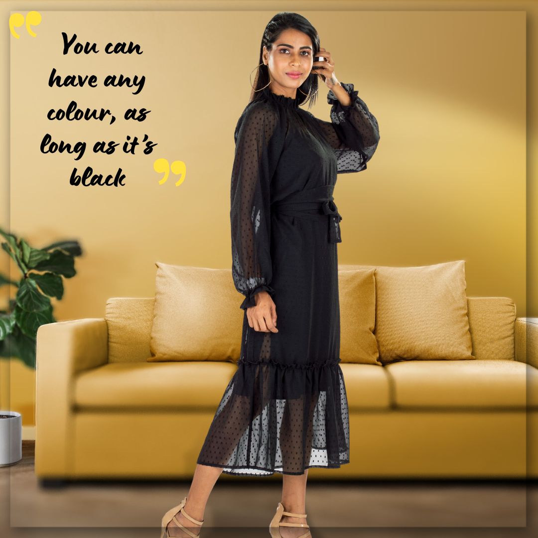Women's Black Midaxi Dress