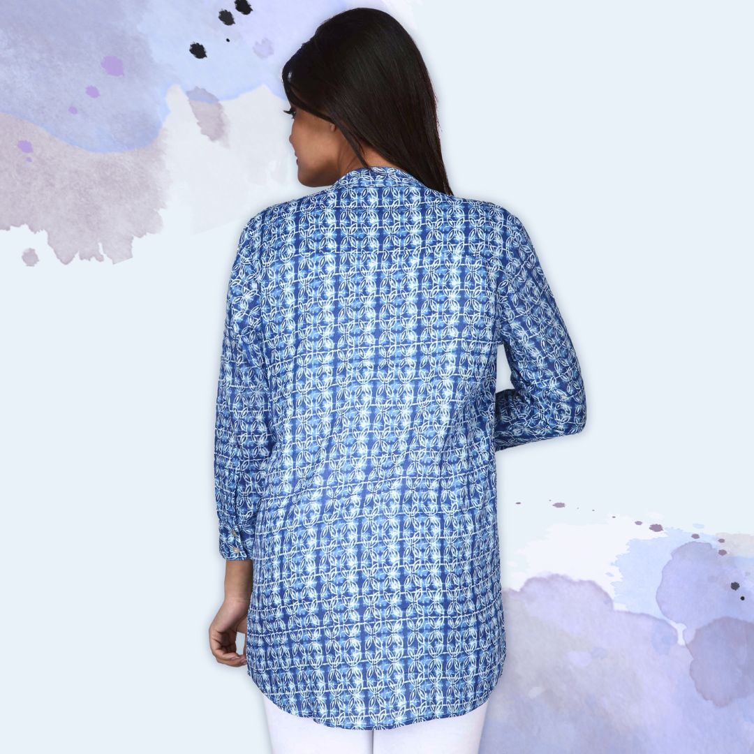 Women's Casual Pintuck Tunic - Lucia Blue