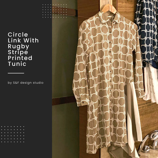 Women's Circle Link With Rugby Stripe Printed Tunic