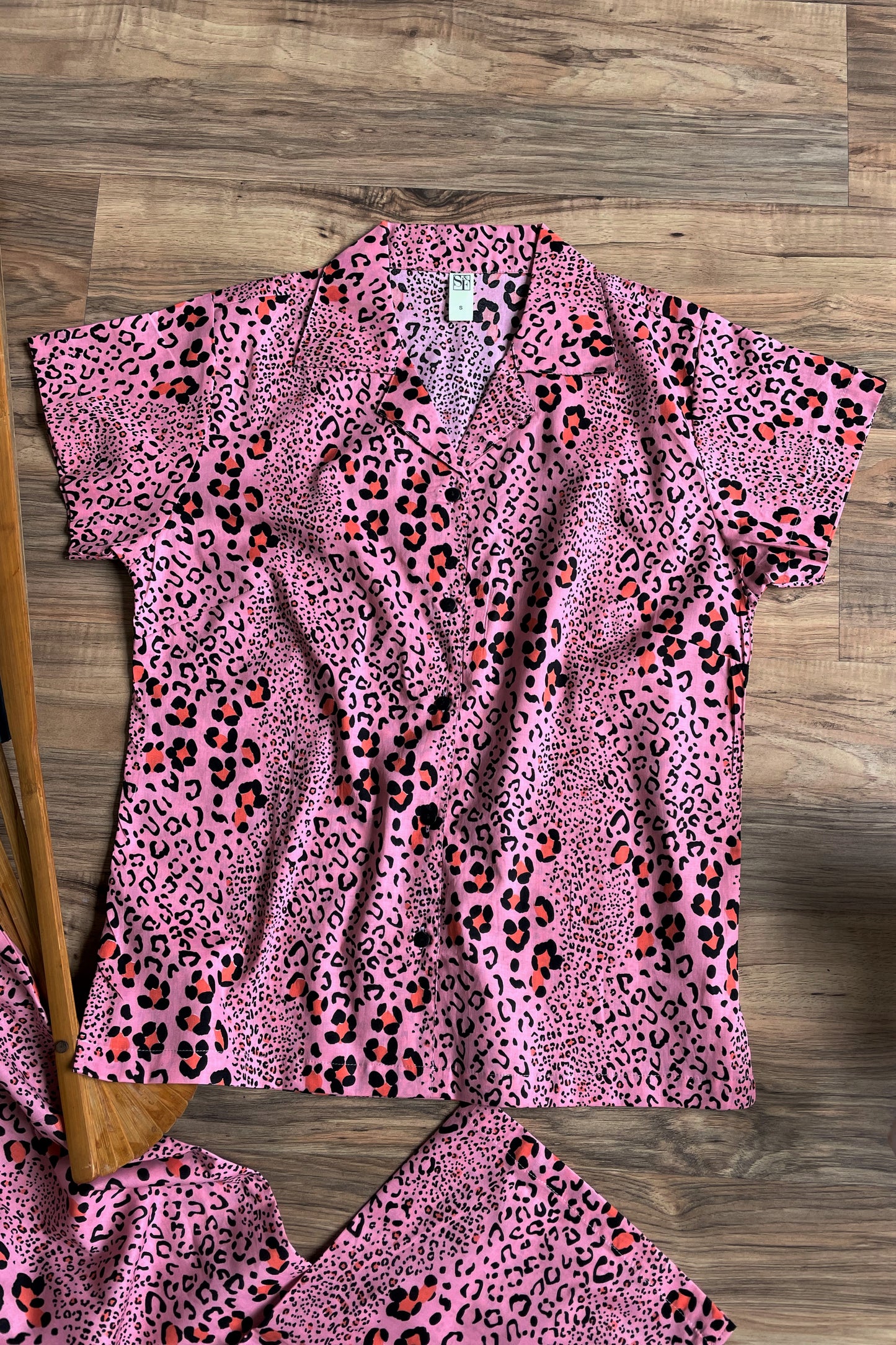 Women's Cotton Nightsuit - Leopard Pink
