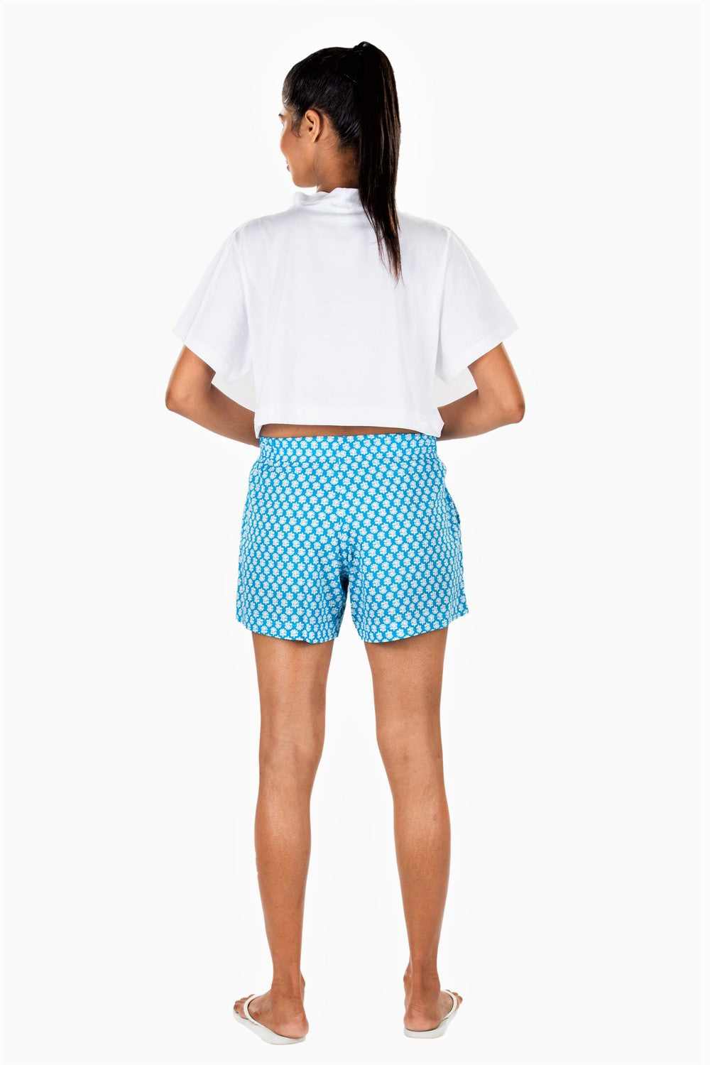 Women's Cotton Shorts Combo (Pack of 2) - Yakut Green & Turquoise
