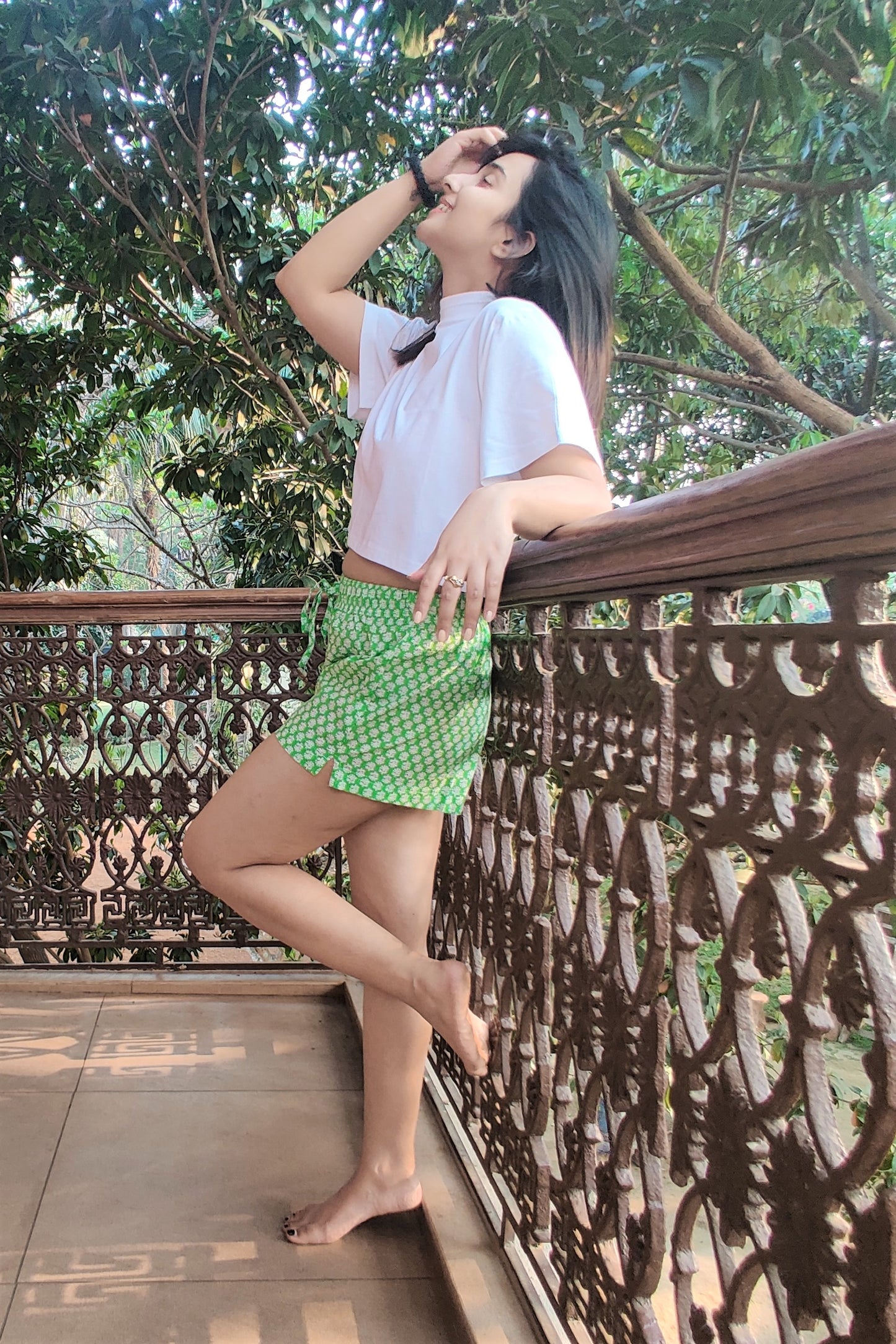 Women's Cotton Shorts Combo (Pack of 2) - Yakut Green & Turquoise