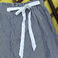 Women's Cropped Pants - Gingham Black White