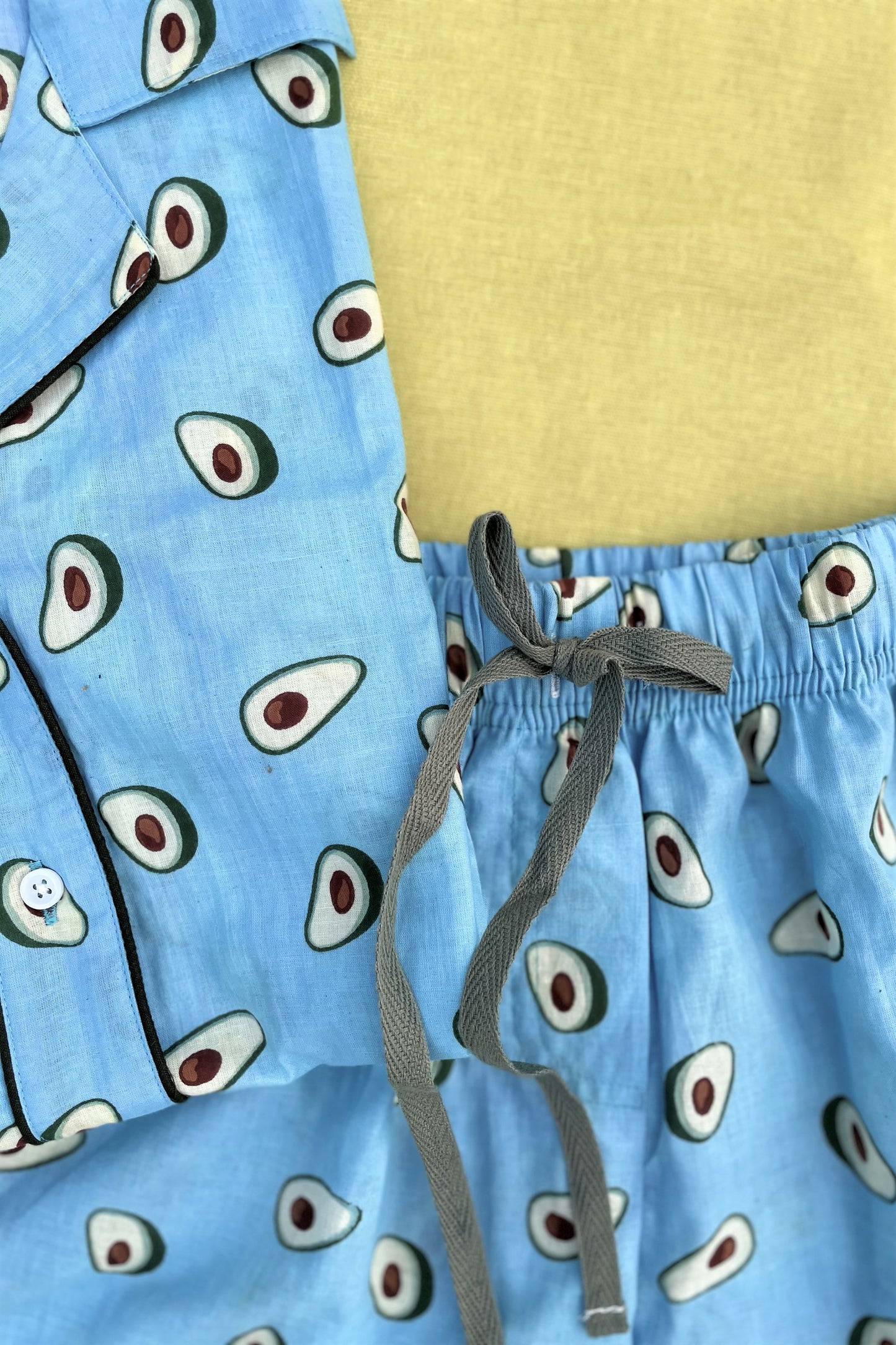 Women's Half Sleeves Shirt with Shorts Nightsuit - Avo Blue