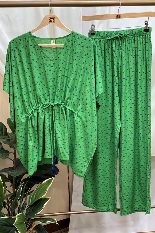 Women's Kaftan Co-Ord Set - Cove Green