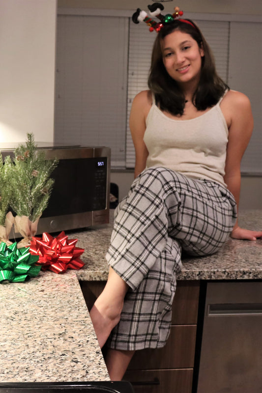 Women's Plaids Flannel Pyjama - Dansa Grey