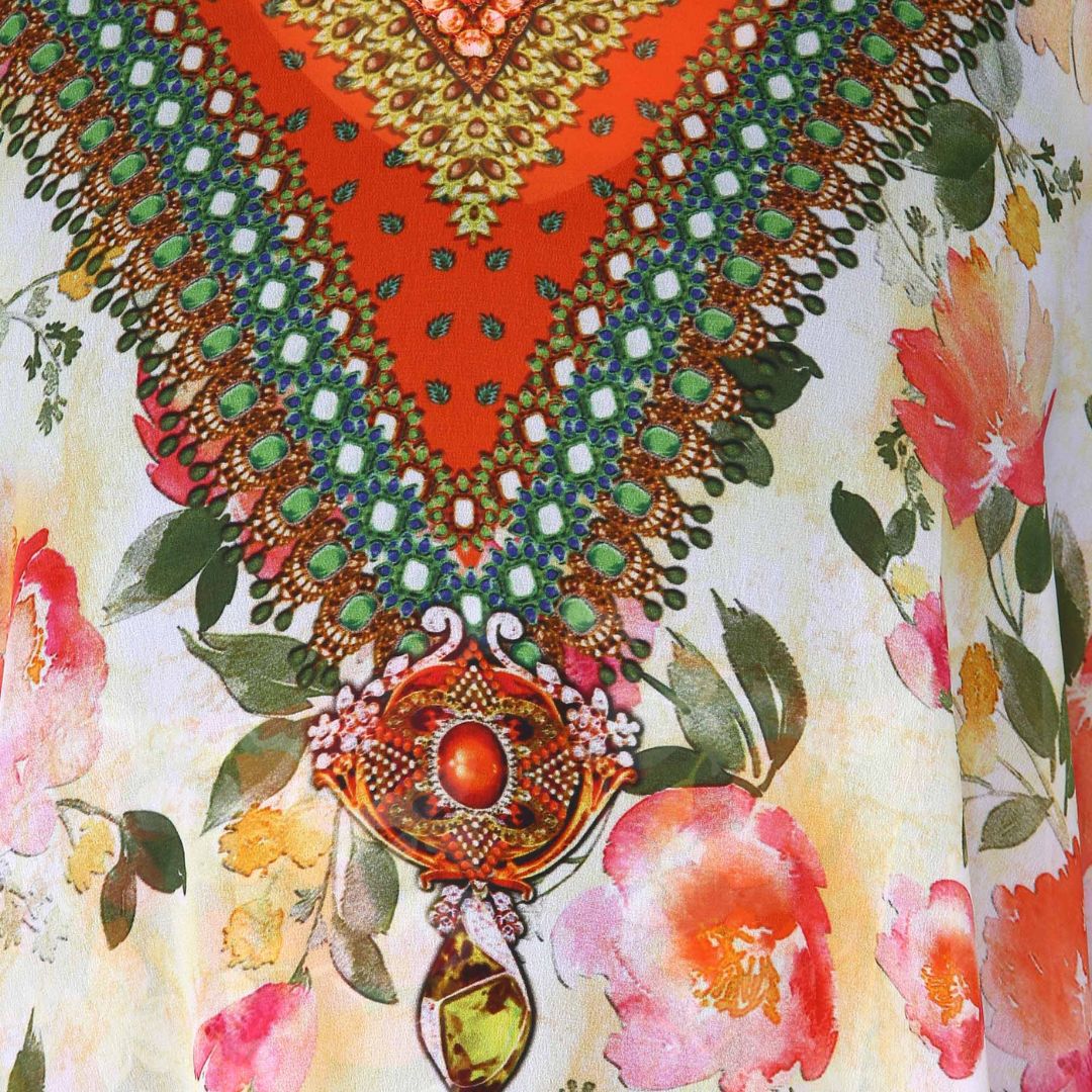 Women's Printed Multicolor Kaftan Top