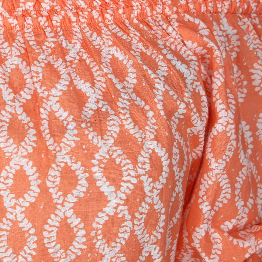 Women's Printed Off Shoulder Casual Papaya Top