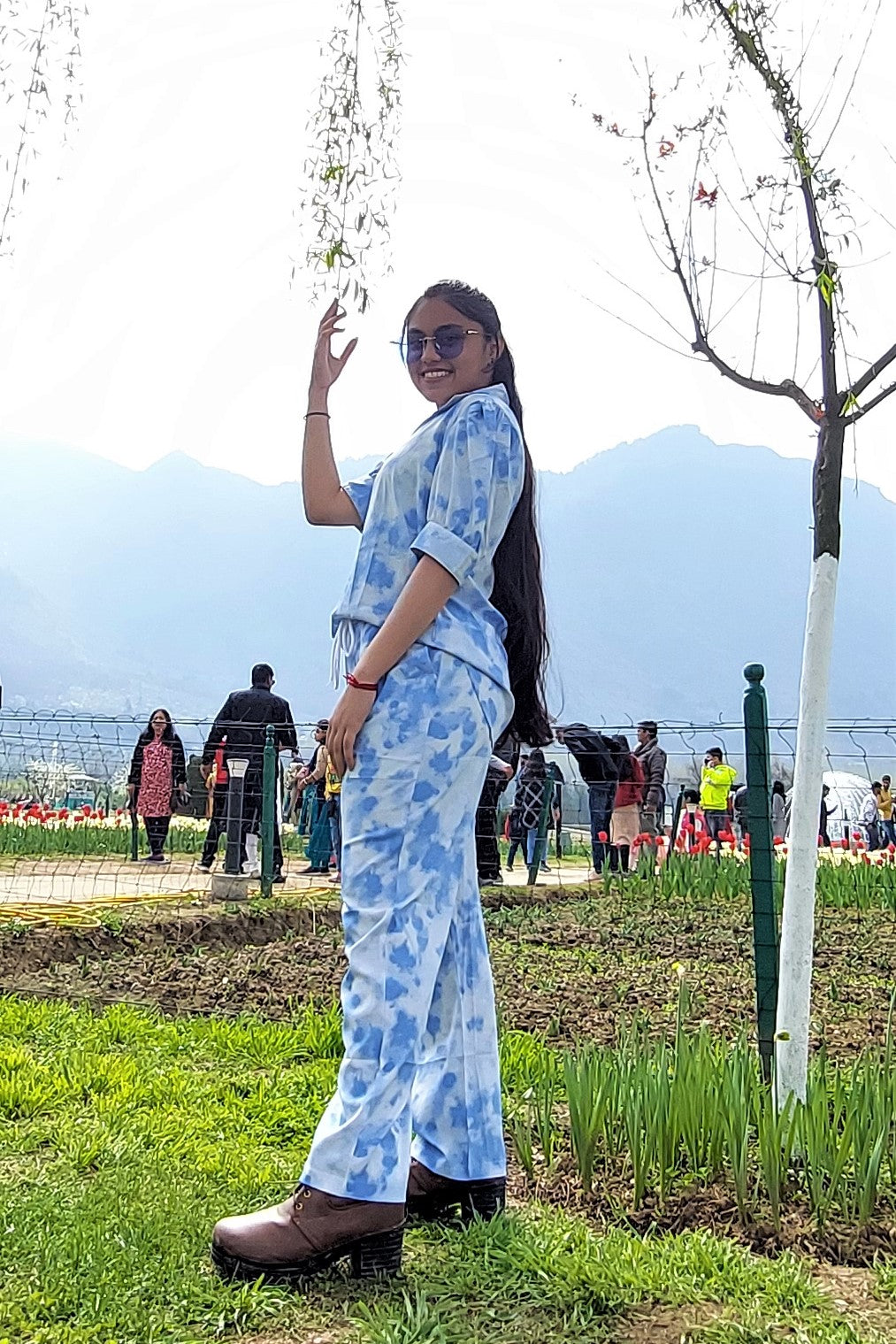 Women's TIE- n- DYE - Shirt Co-Ord Set - Dove Blue