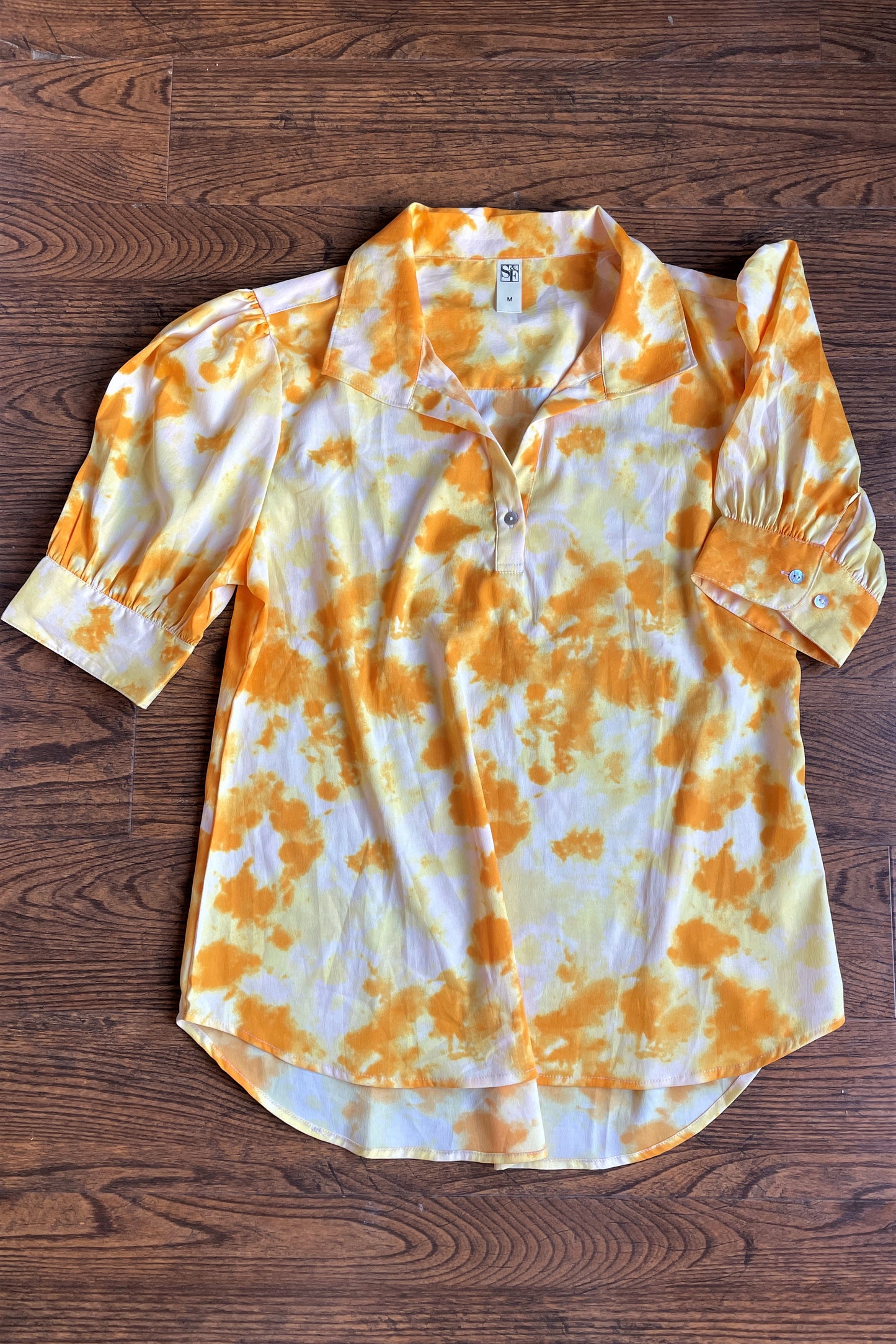 Women's TIE- n- DYE - Shirt Co-Ord Set - Yellow Stone