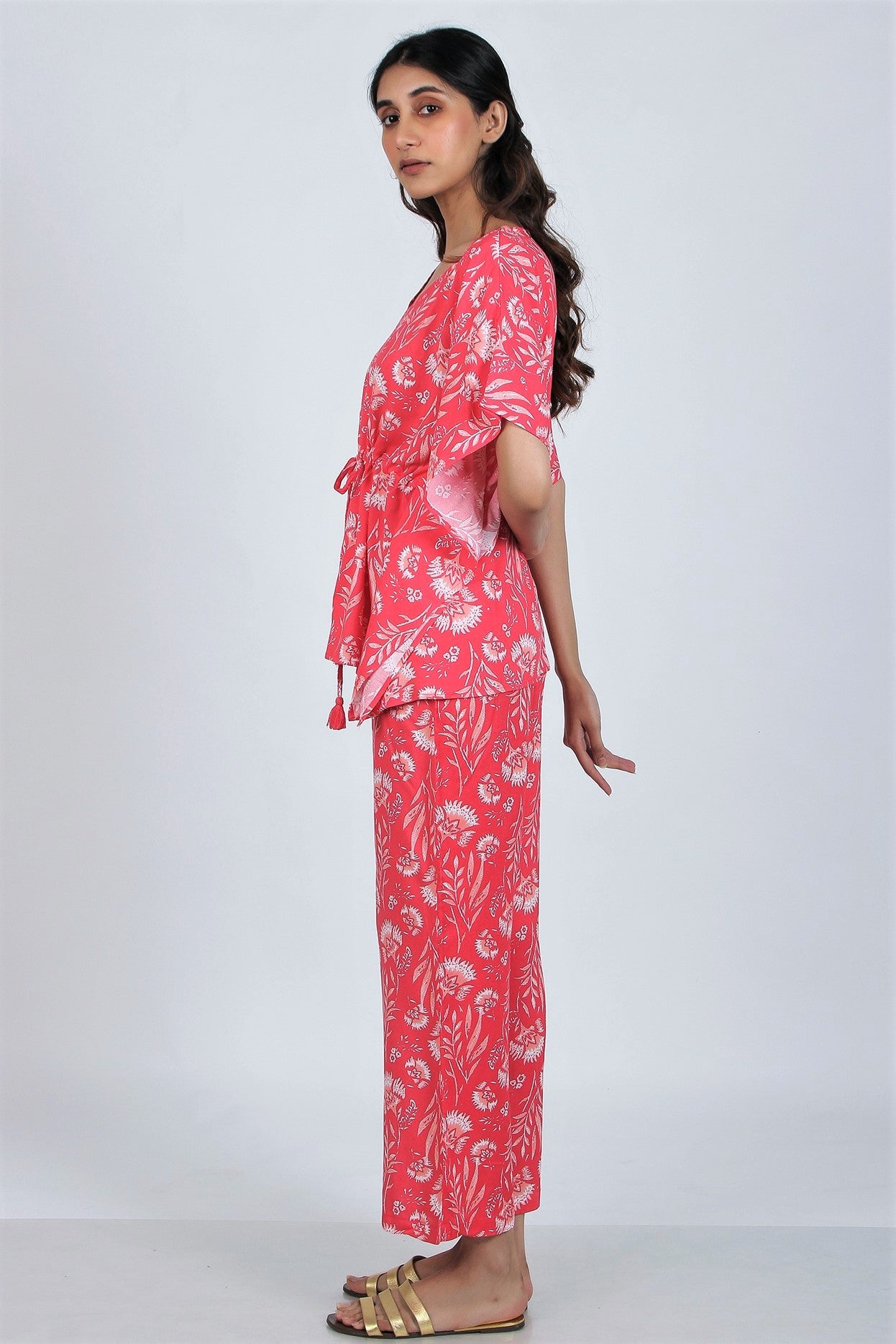 Women's Two - Mile Kaftan Co-Ord Set - Moroccan Rose
