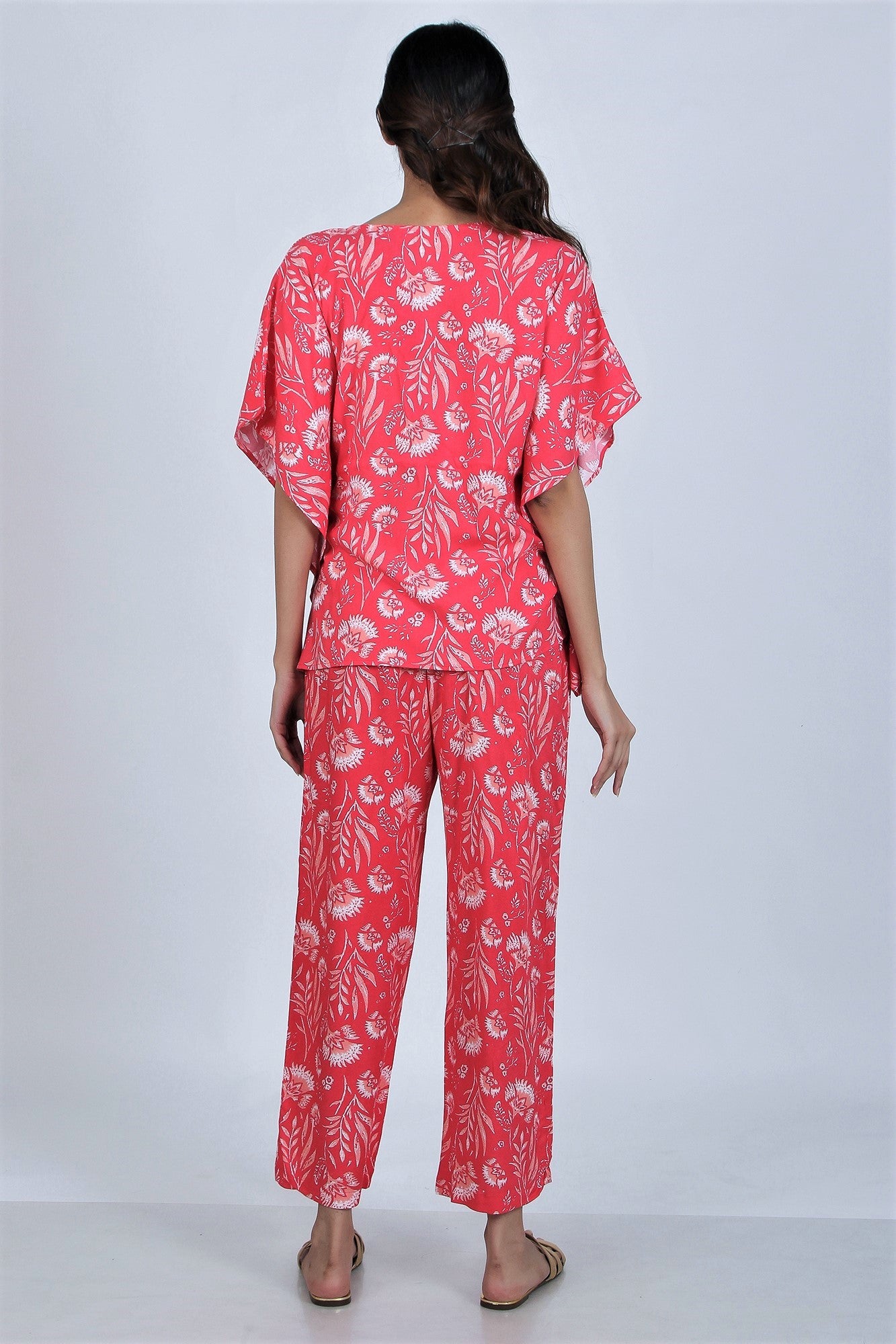Women's Two - Mile Kaftan Co-Ord Set - Moroccan Rose