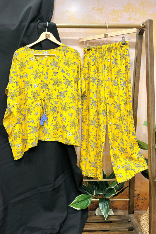 Women's Two - Mile Kaftan Co-Ord Set - Robin Yellow - K1931