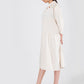 Women's Linen Cotton French Knot Hand Embroidered Tier Dress
