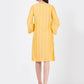 Women's Soft Cotton Yellow Striped Midi Dress