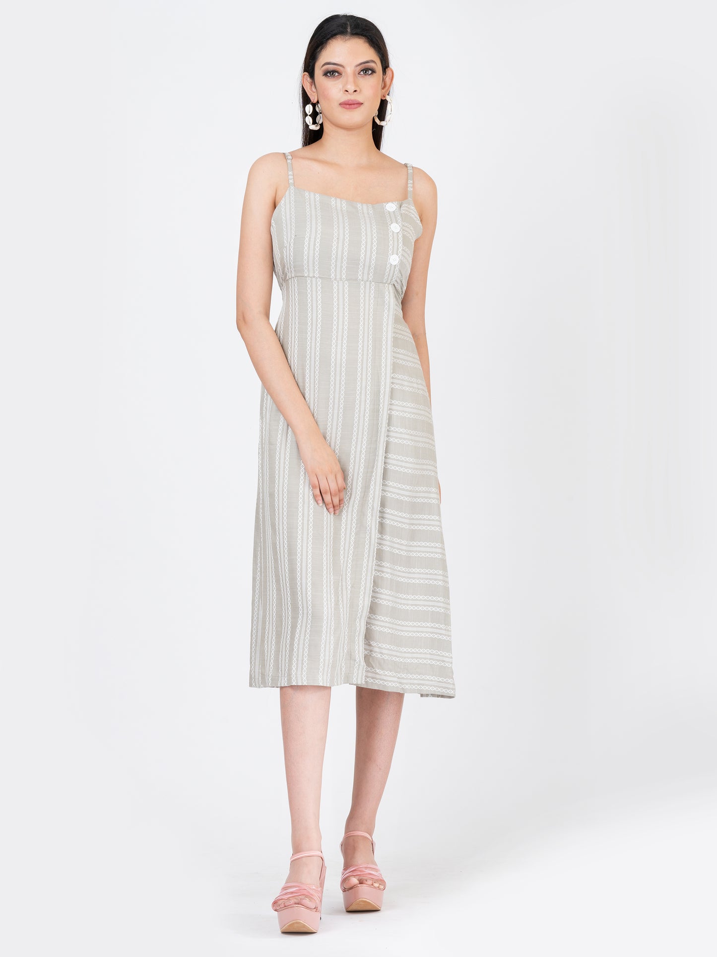 Women’s Soft Cotton Spaghetti Strap Dress With Lining Attached