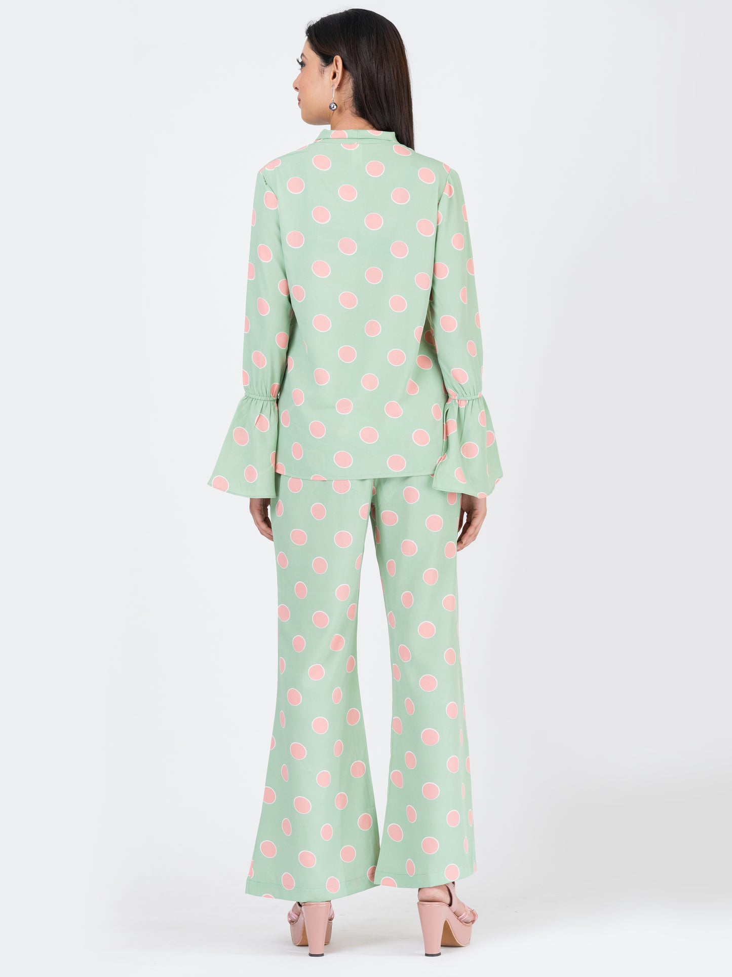 Women's Co-ord Set -  Polka Jade