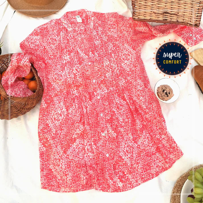 Women's Casual Pintuck Tunic - Zina Coral & Easy carry Totes - pack of 3