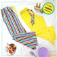 Women's Ankle Length Pyjama Combo (Pack of 2) - Candy Stripes Yellow