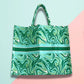 Women's crop top co-ord set spiral jade + The Market tote spiral jade