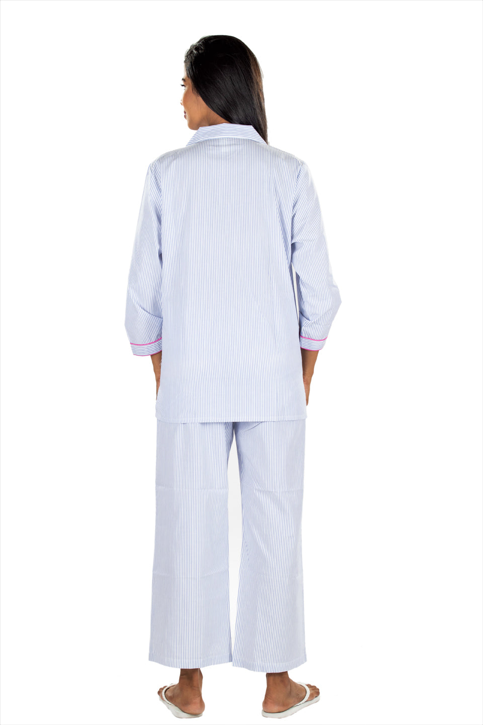 Blue and white striped pyjamas online womens