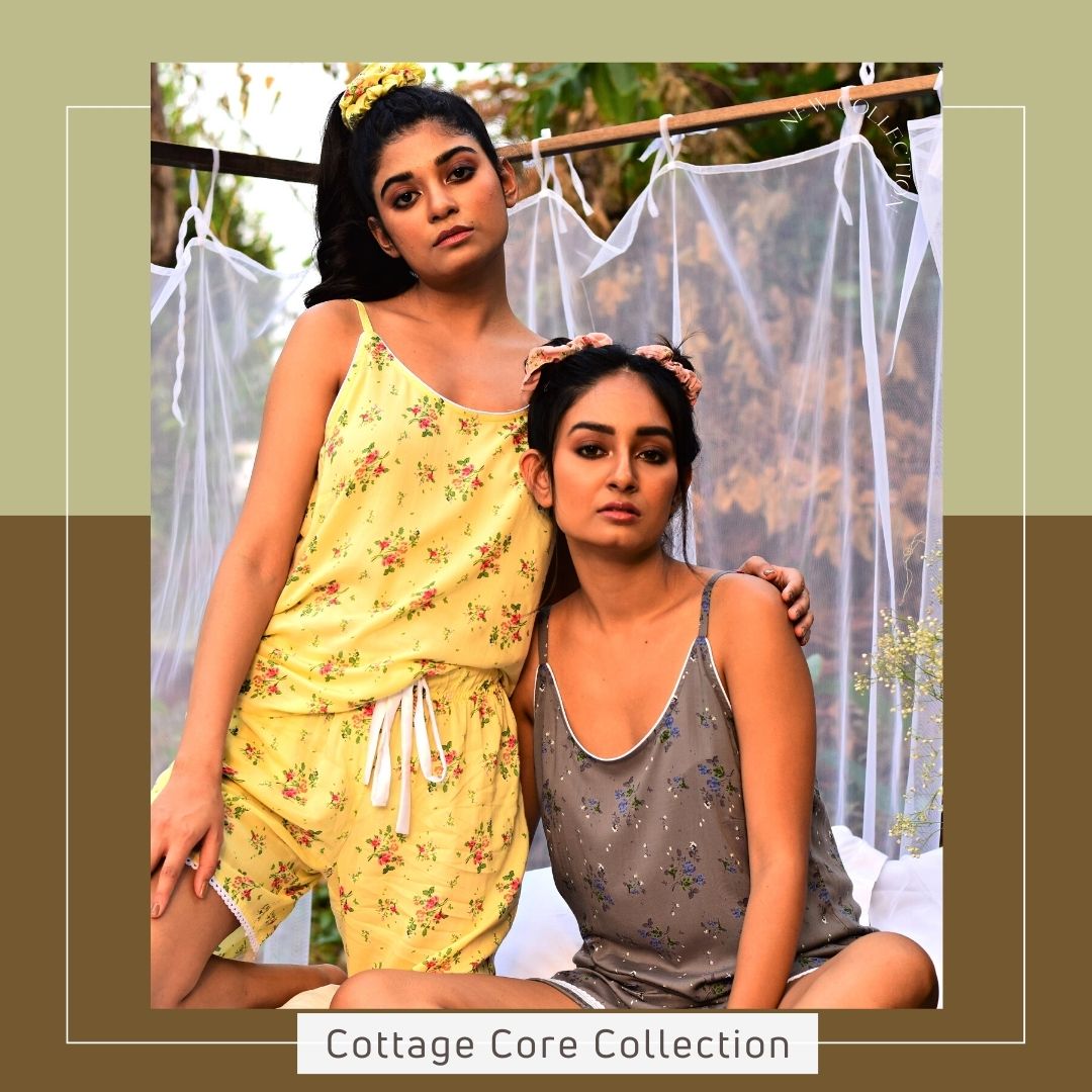 Women's CottageCore Modal Camisole With Shorts - Butter