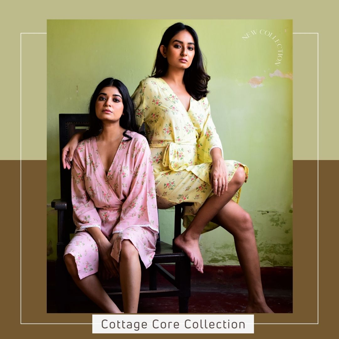 Women's CottageCore Modal Home Dress / ROBE - Blush Pink