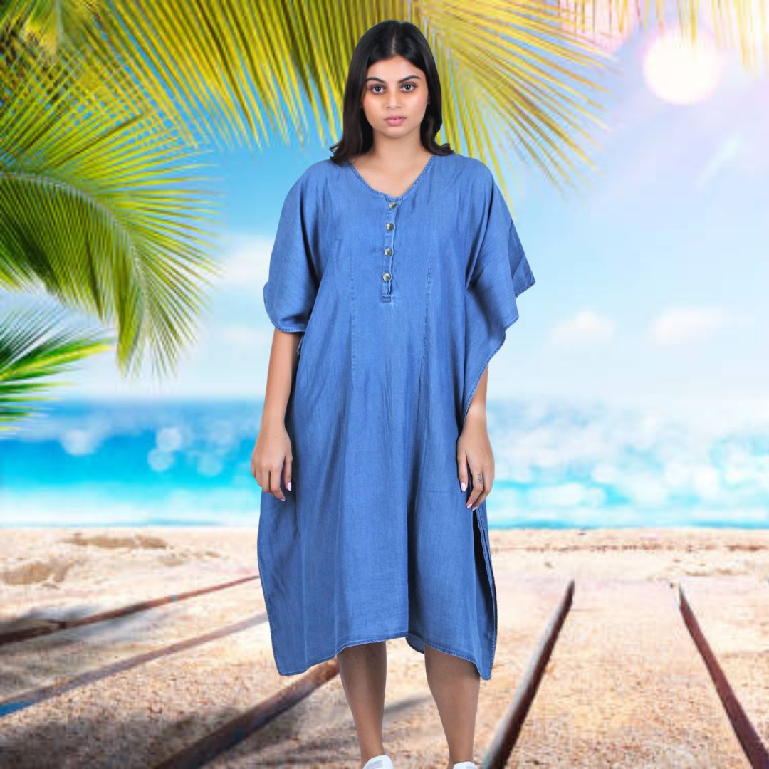 Denim Kaftan Dress – S & F Online Store