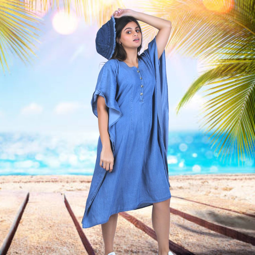 Denim Kaftan Dress – S & F Online Store